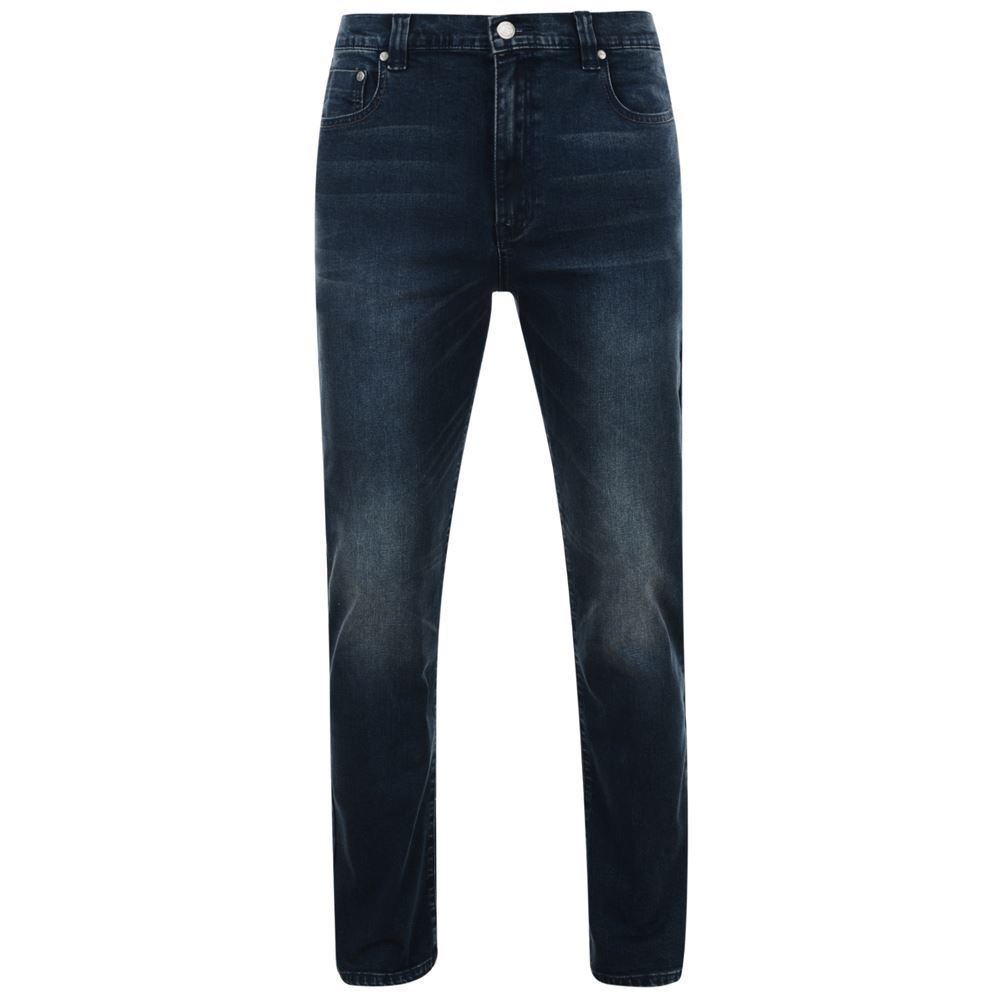 KAM Men’s Extra Tall Stretch Dark Wash Jeans (Aron) in Waist 32 to 48 Inches,L38