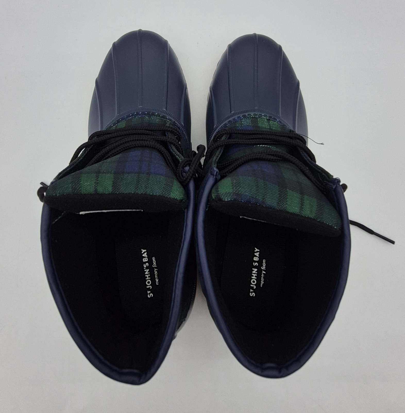 St. John’s Bay Rain Snow Boots Blue Green Quilted Plaid Womens Size 11 Shoes