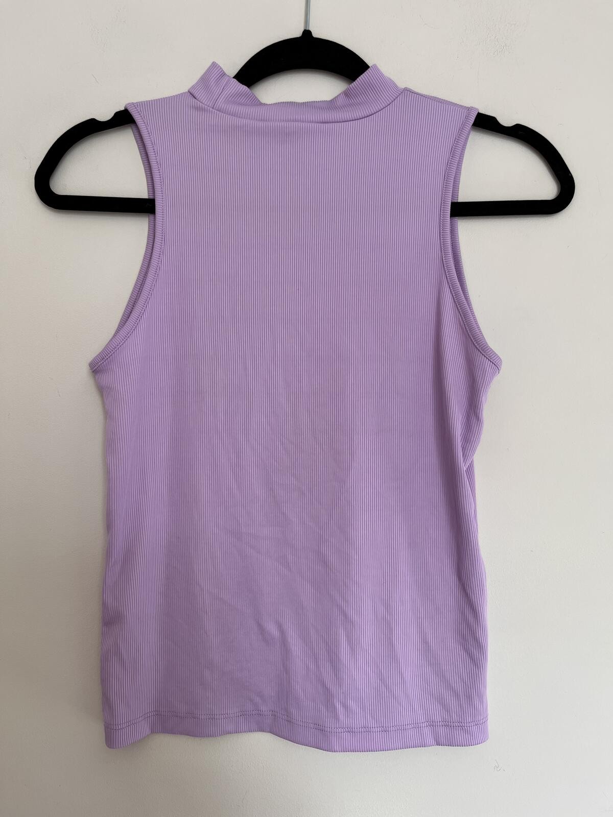 Primark Lilac Ribbed High Neck Sleeveless Top – Size UK 12-14