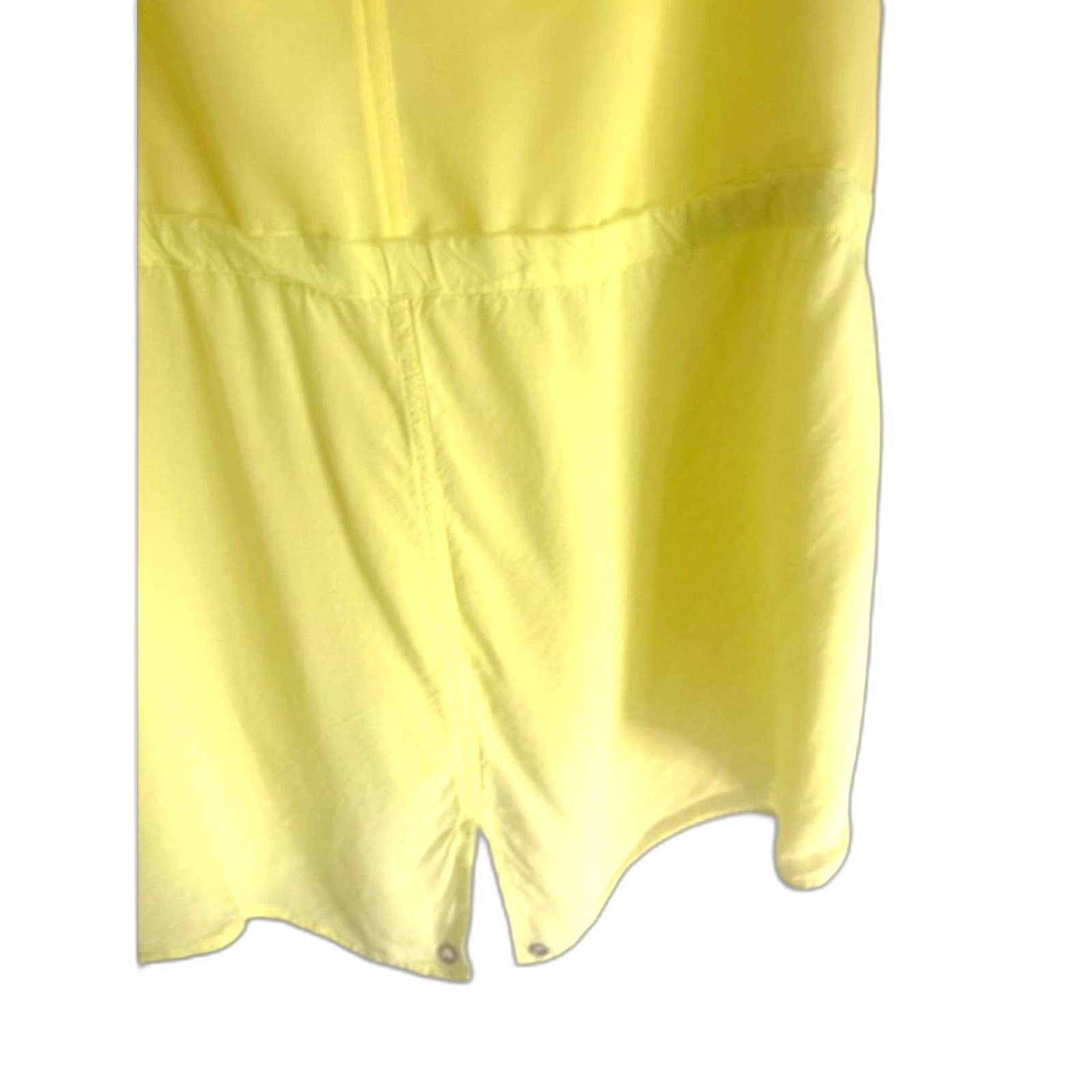 Armani Exchange A|X Sleeveless Blouse Size S Neon Yellow Button Front Top