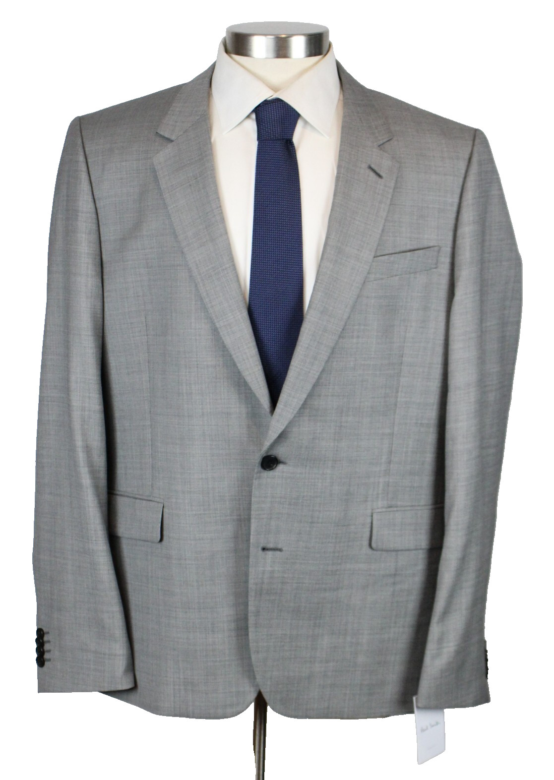 Paul Smith Suit 48 L (58 EU) Mens Light Grey Wool Tailored Fit 2 Piece Portugal