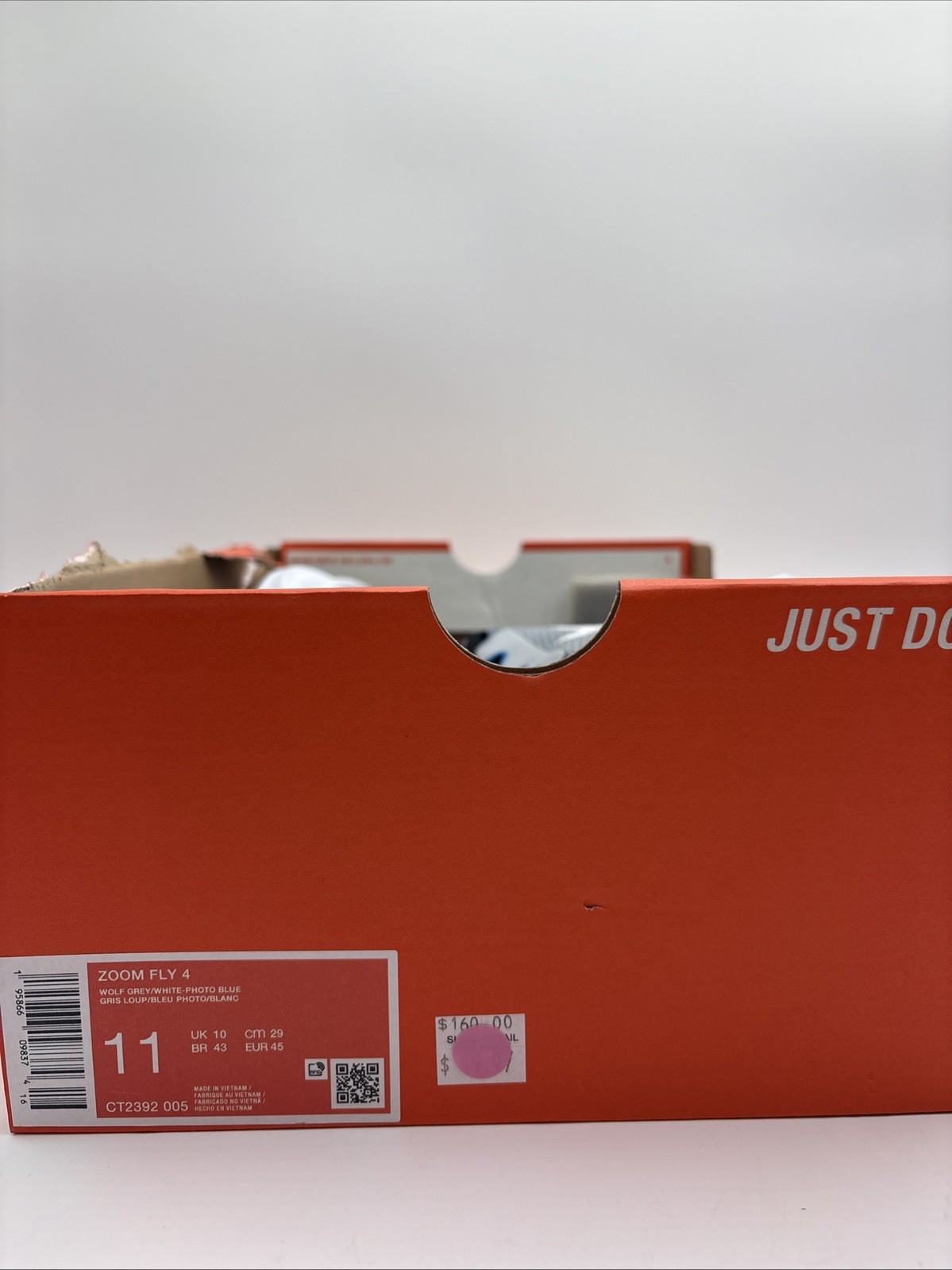 Nike Men’s Zoom Fly 4 Size 11 Wolf Grey Photo Blue |CT2392-005|