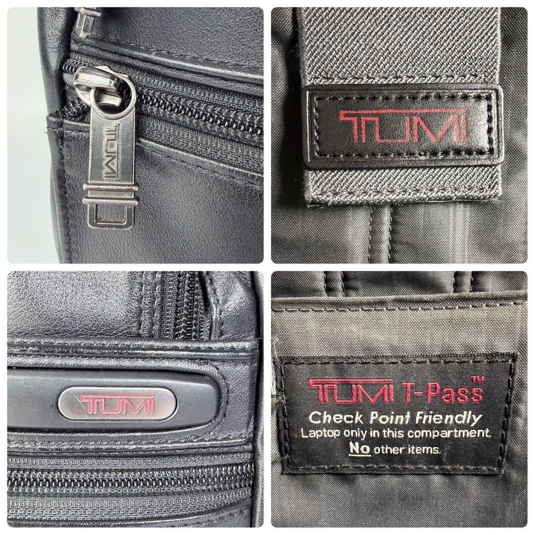 TUMI Black Leather Briefcase T-Pass A4 PC Pocket Business Bag 963516D4