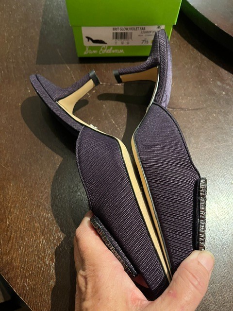 NIB SAM EDELMAN WOMEN’S BRIT GLOW VIOLET MULE – US 7.5M