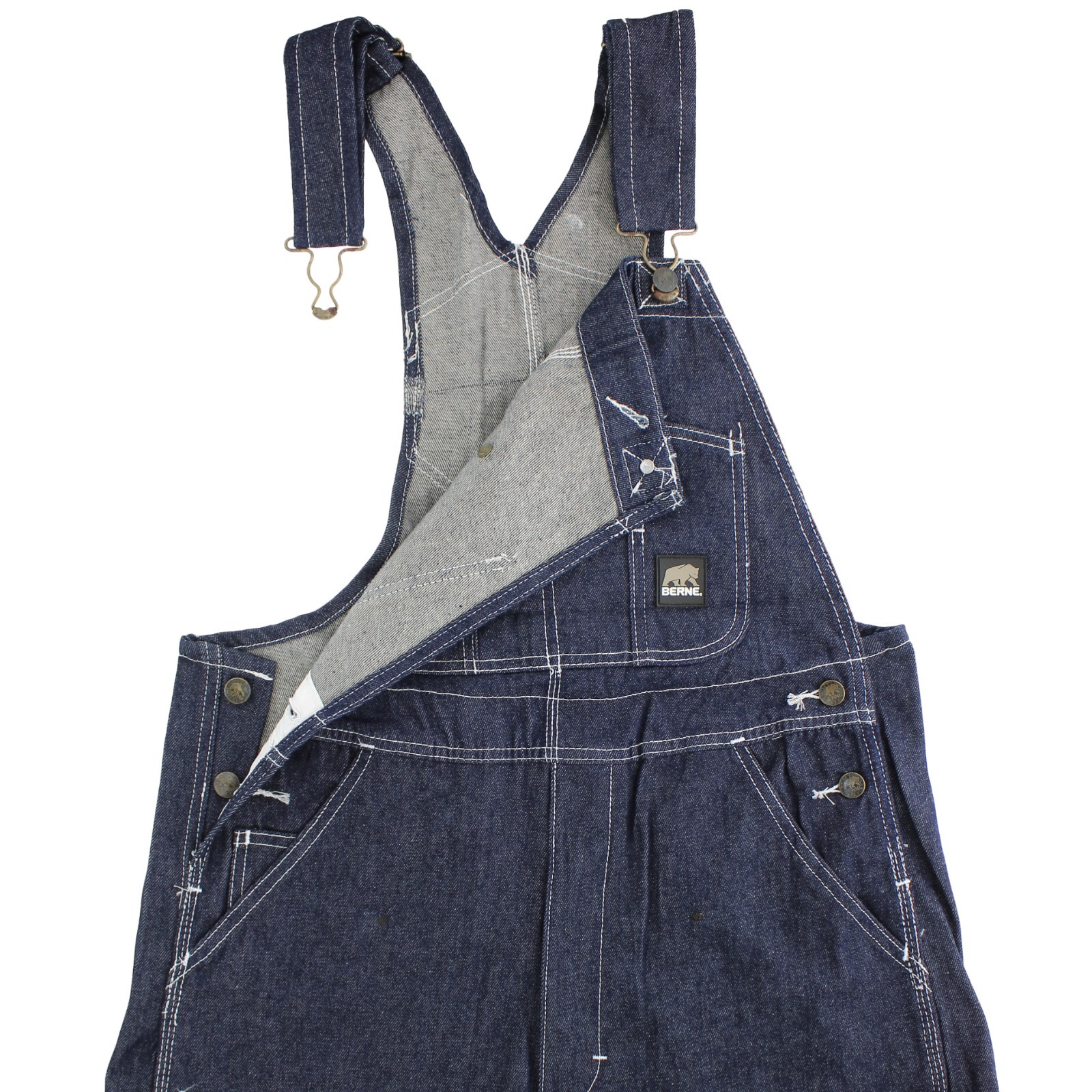 Berne Bib Overalls, Men’s Heritage Unlined Original Washed Denim Coveralls