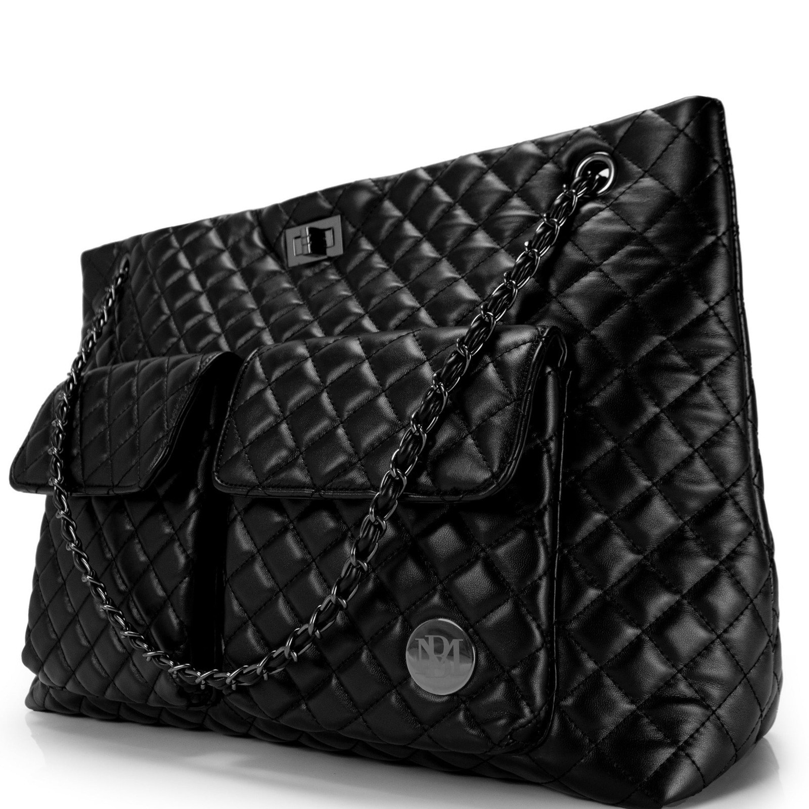 Badgley Mischka Diana Vegan Leather Tote Weekender Women’s Travel Bag BLACK