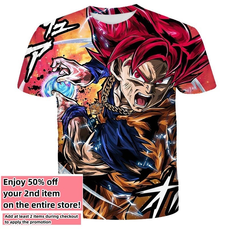 Dragon Ball Z Goku Anime Manga T-Shirt Double-Sided Adult Men’s Size L, M , S
