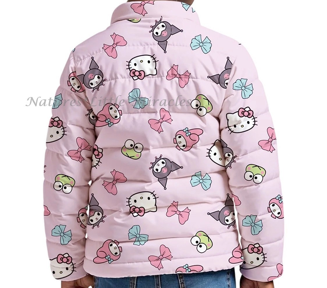Hello Kitty Girls Puffer Jacket Size 4 5 6 7 8 10 12 14 16 18 XL Coat My Melody