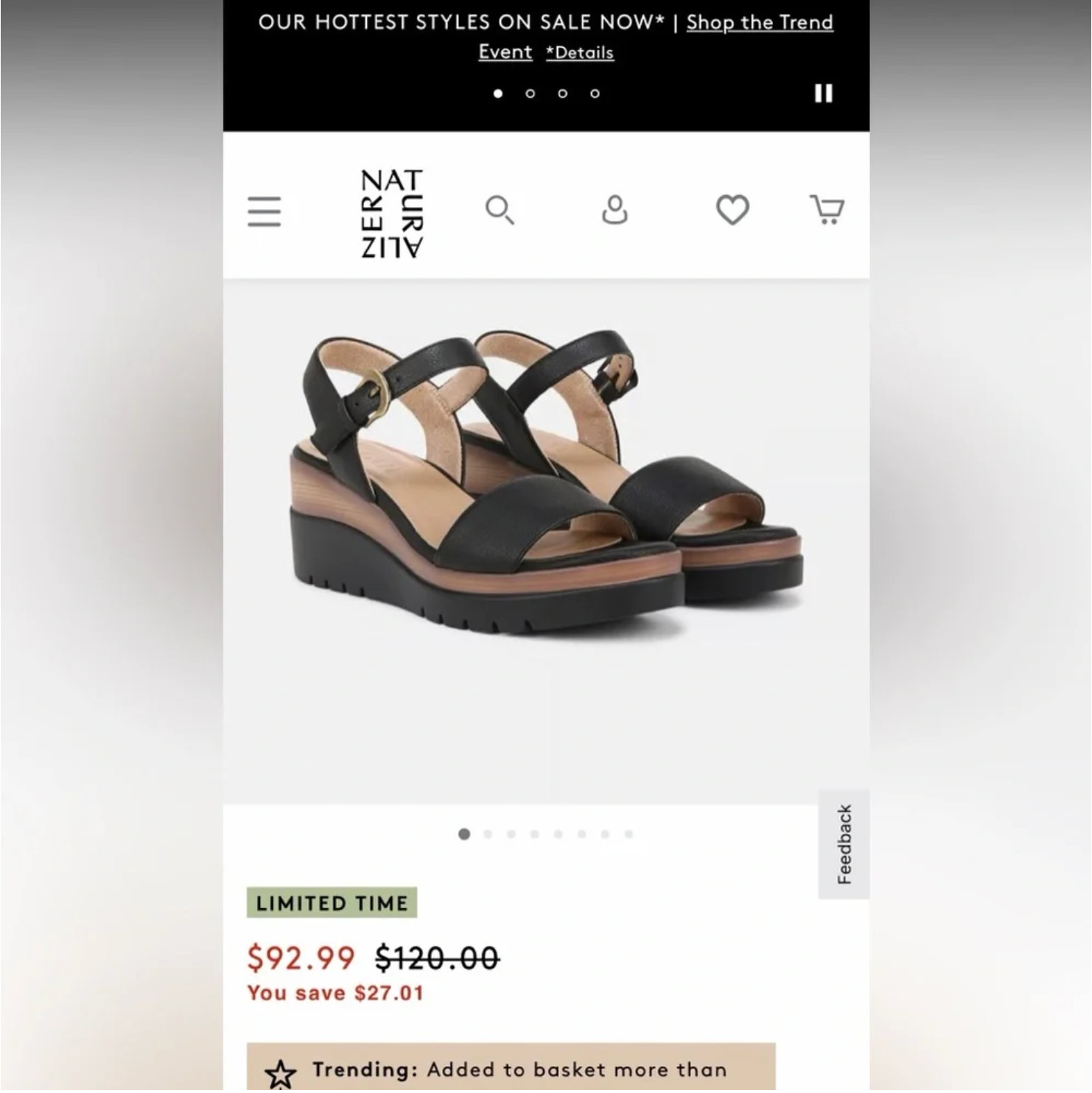 NATURALIZER GRACIELA WEDGE SANDAL New Arrivals!