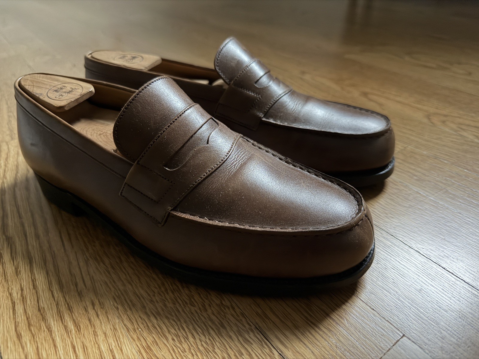 J M Weston 180 Brown Leather Loafers UK 7E/ US 8E