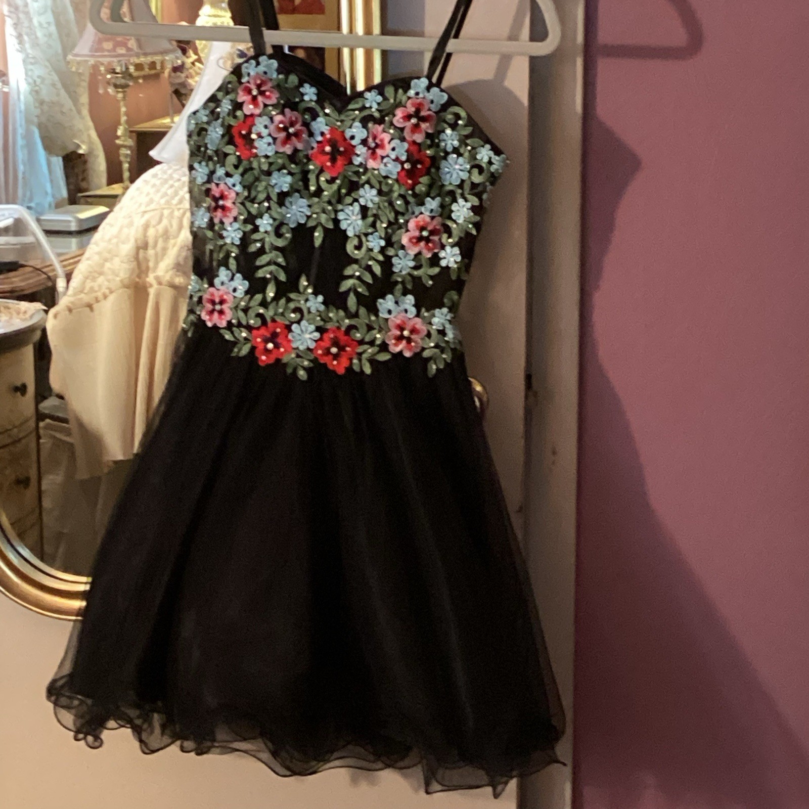 Cutest Formal Mini Dress Size 0 . Brand Blondie In Black Mesh