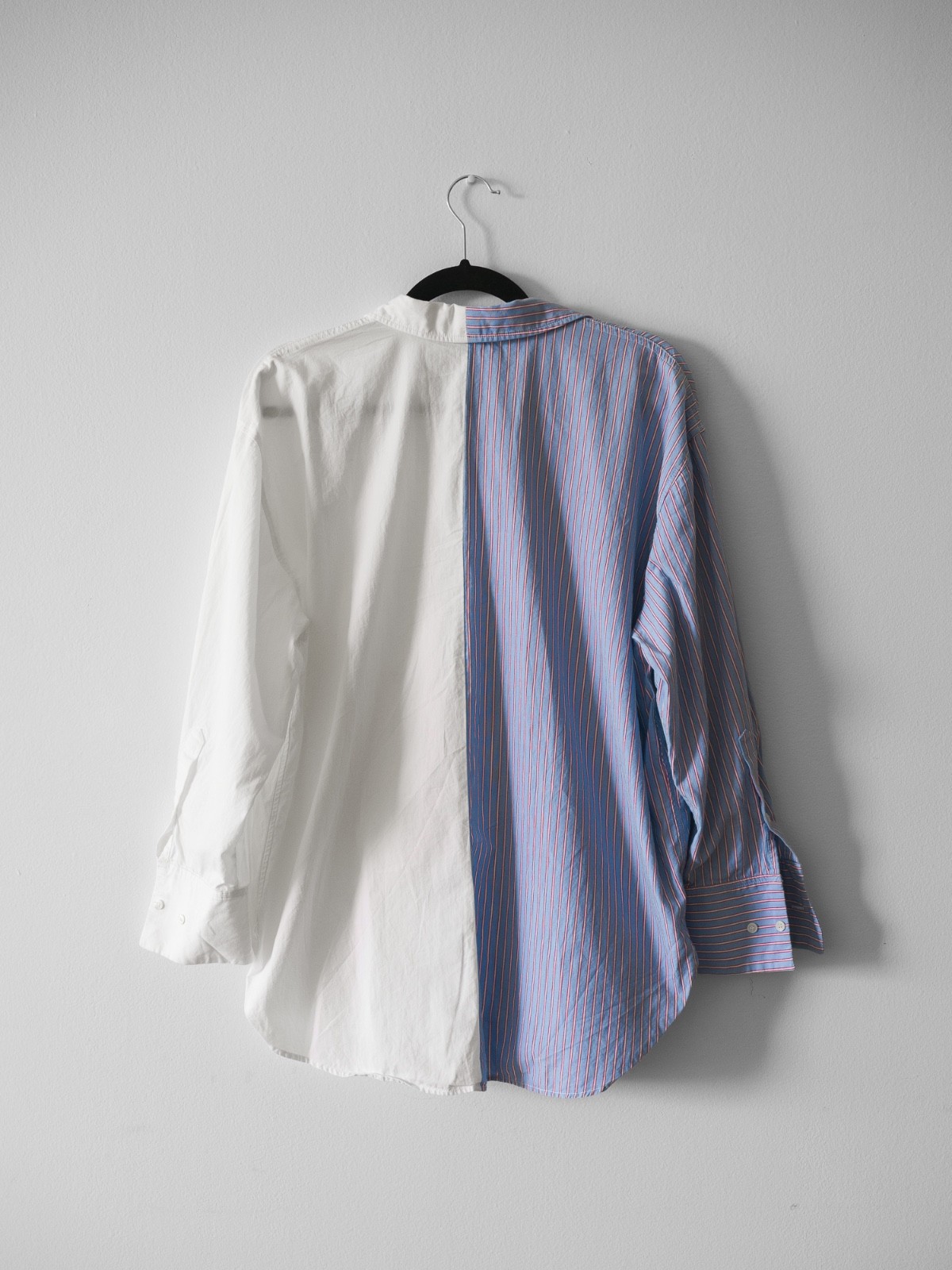 Mango Women’s White and Striped Blue 100% Cotton Shirt