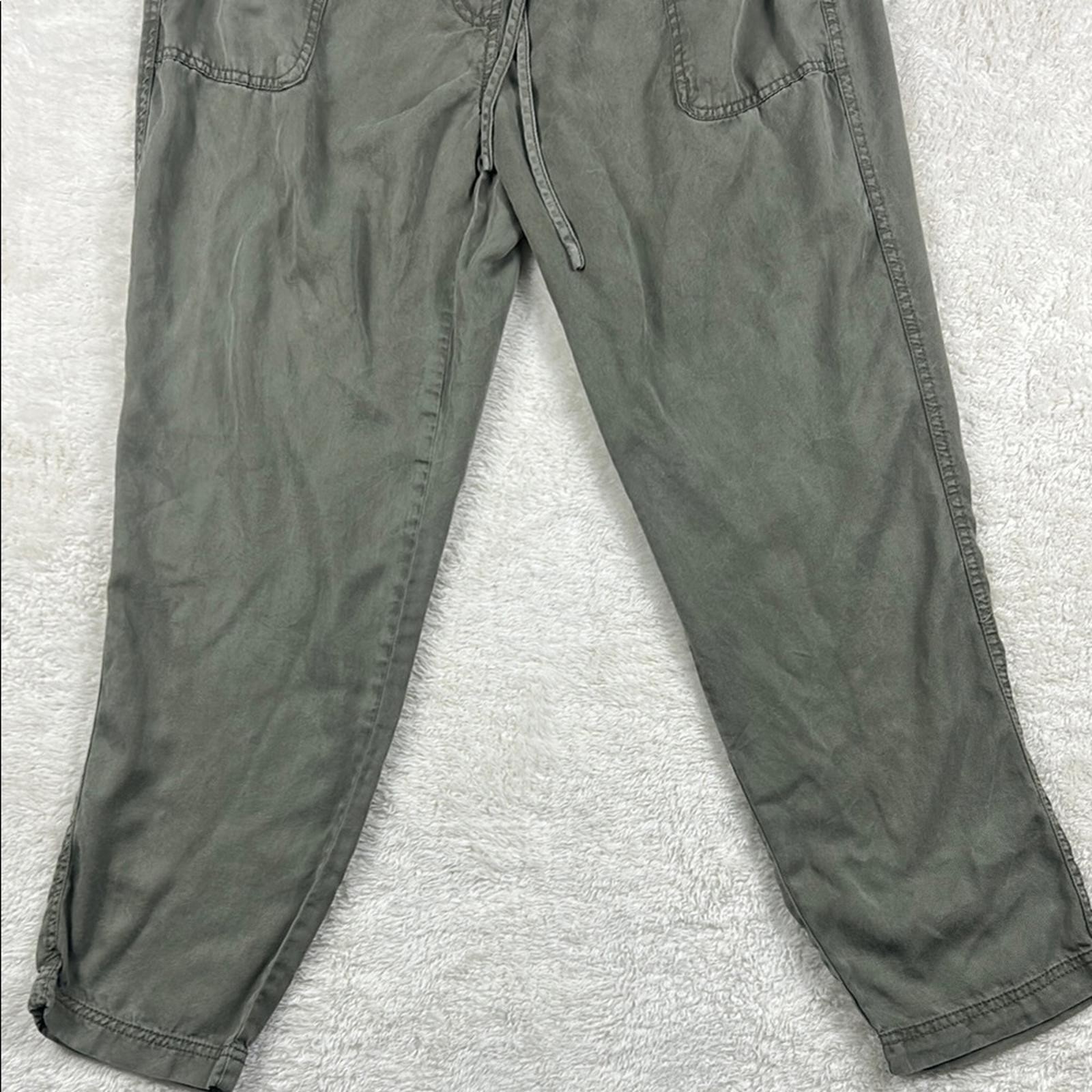 Hilary Radley Women’s Olive Green Drawstring Pants Lightweight Pull On Trousers