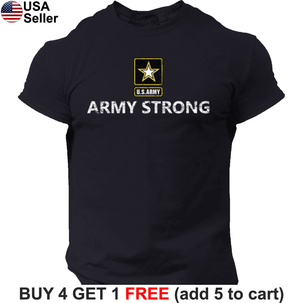 US Army Strong T-Shirt USA Military Patriotic Gym PT Physical Training BUA01