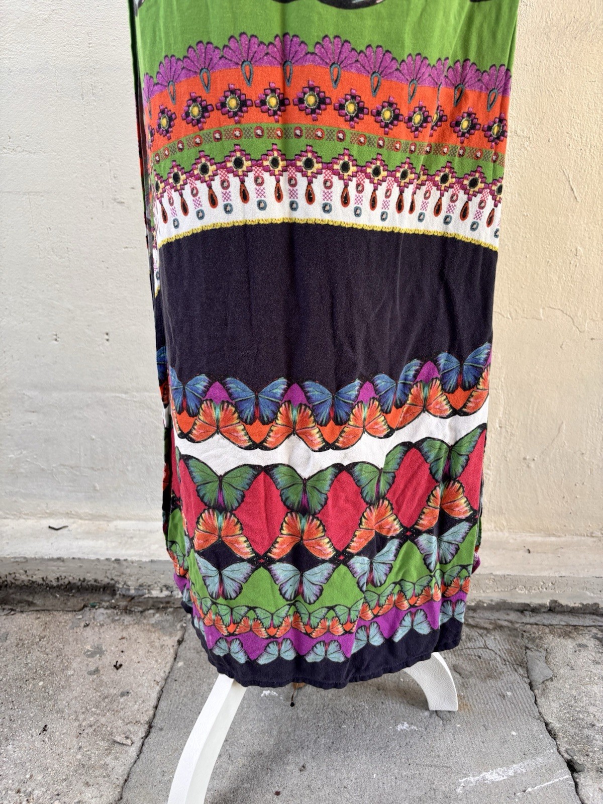 Farm Rio Multi-patterned Butterfly Print Long Maxi Skirt Drawstring Waist Size S