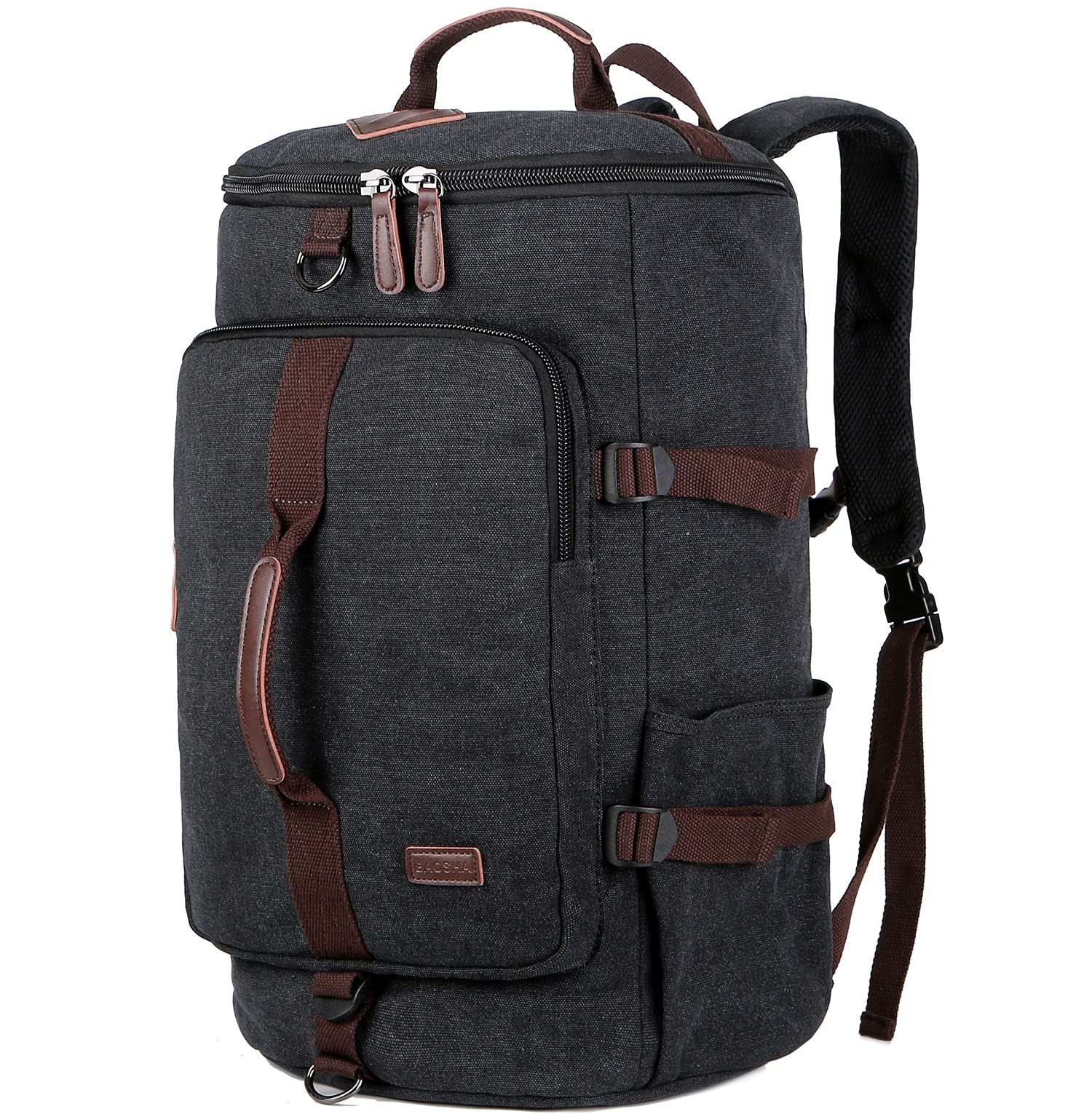 Canvas Weekender Travel Duffel Backpack Hybrid Hiking Rucksack Laptop Backpac…