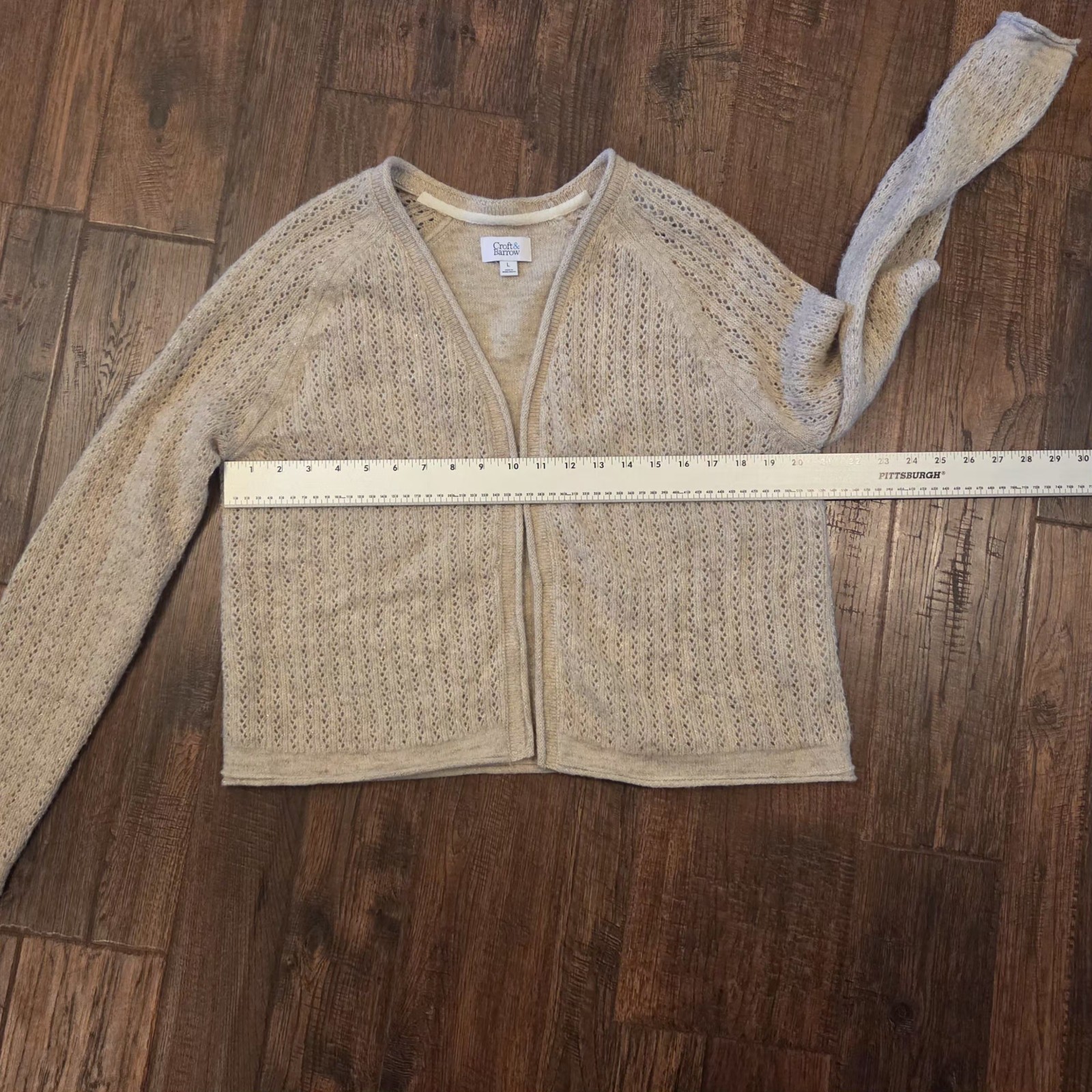Croft And Barrow Cropped Cardigan With Sparkle Womens L All Seasons NWOT