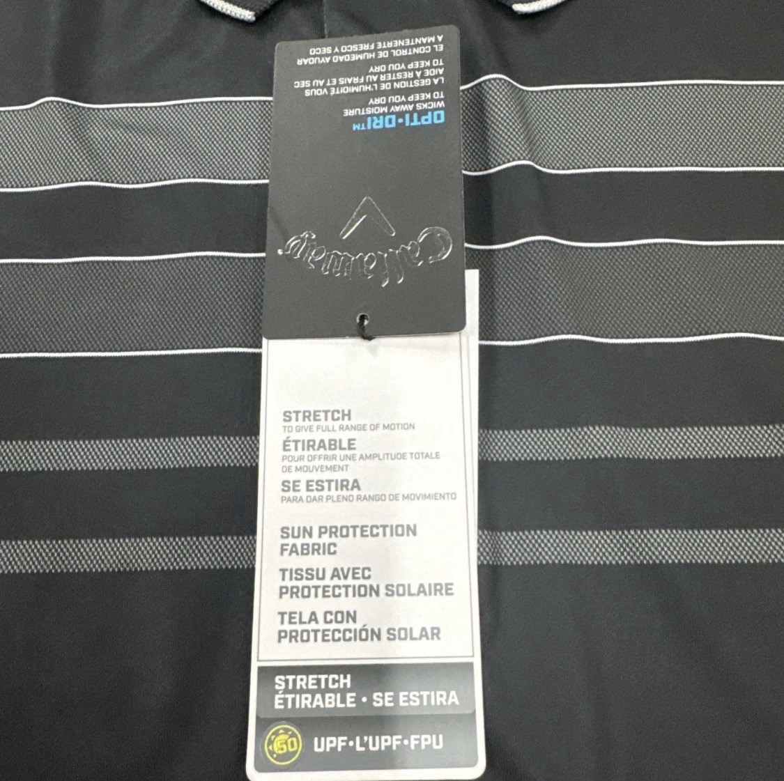 Mens Callaway Golf Polo Shirt Opti Dri Black Size S