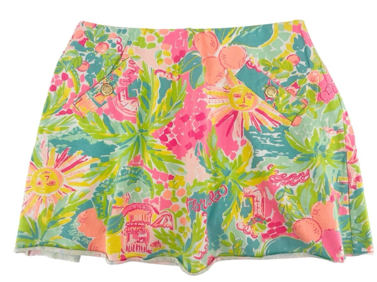 Lilly Pulitzer Women’s Small Madison Skort Sunshine State Mind Florida Pink Blue