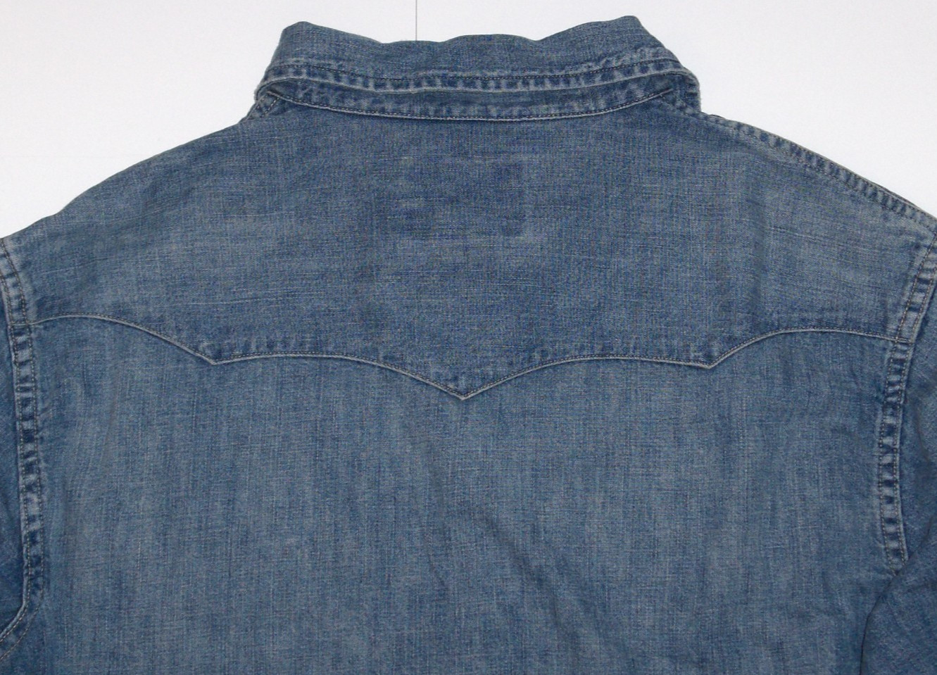 POLO RALPH LAUREN Men’s Long Sleeve Classic Fit Denim Western Snap Shirt, BLUE