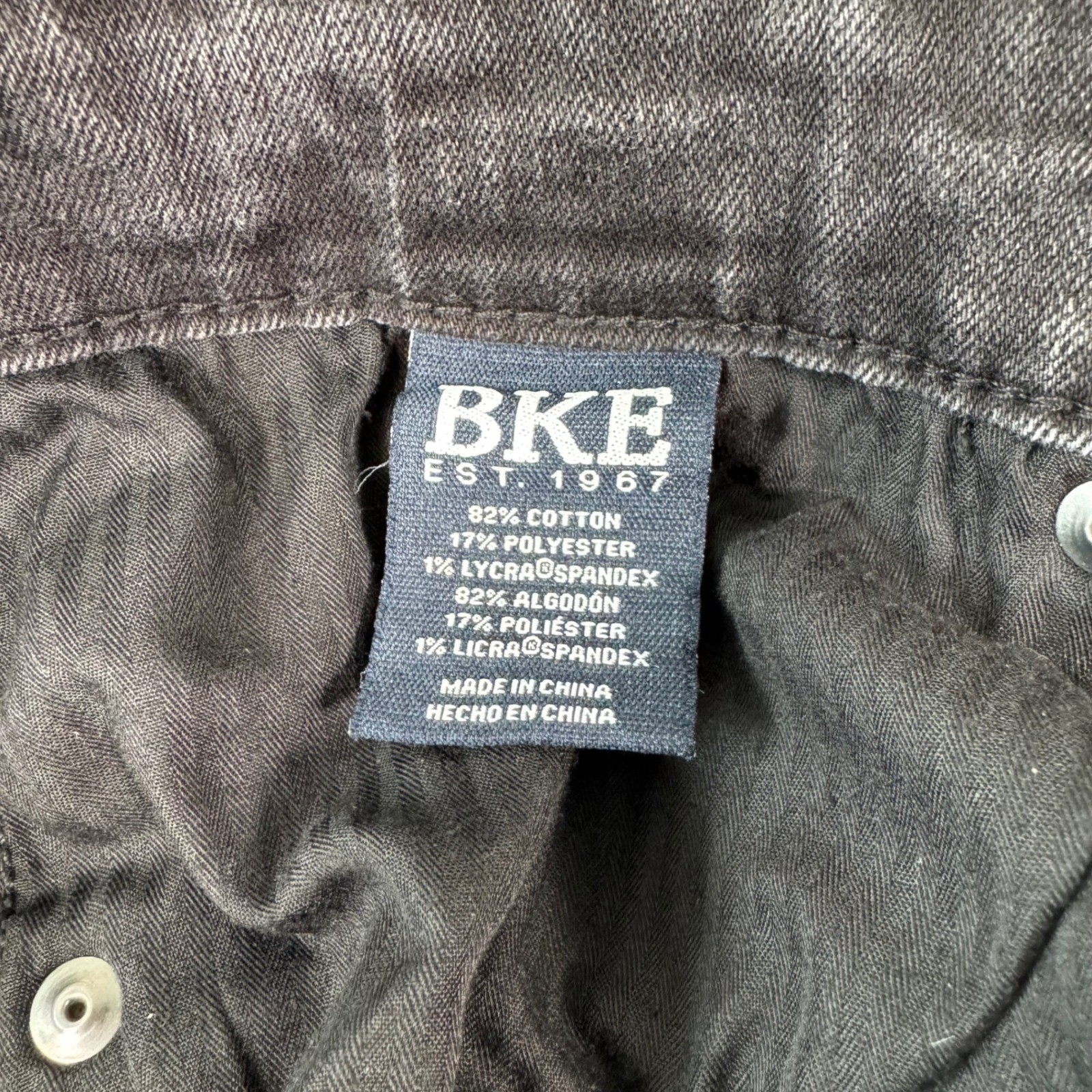 BKE Aiden Jeans Mens 32×34 Black Straight Leg Stretch GBS21204
