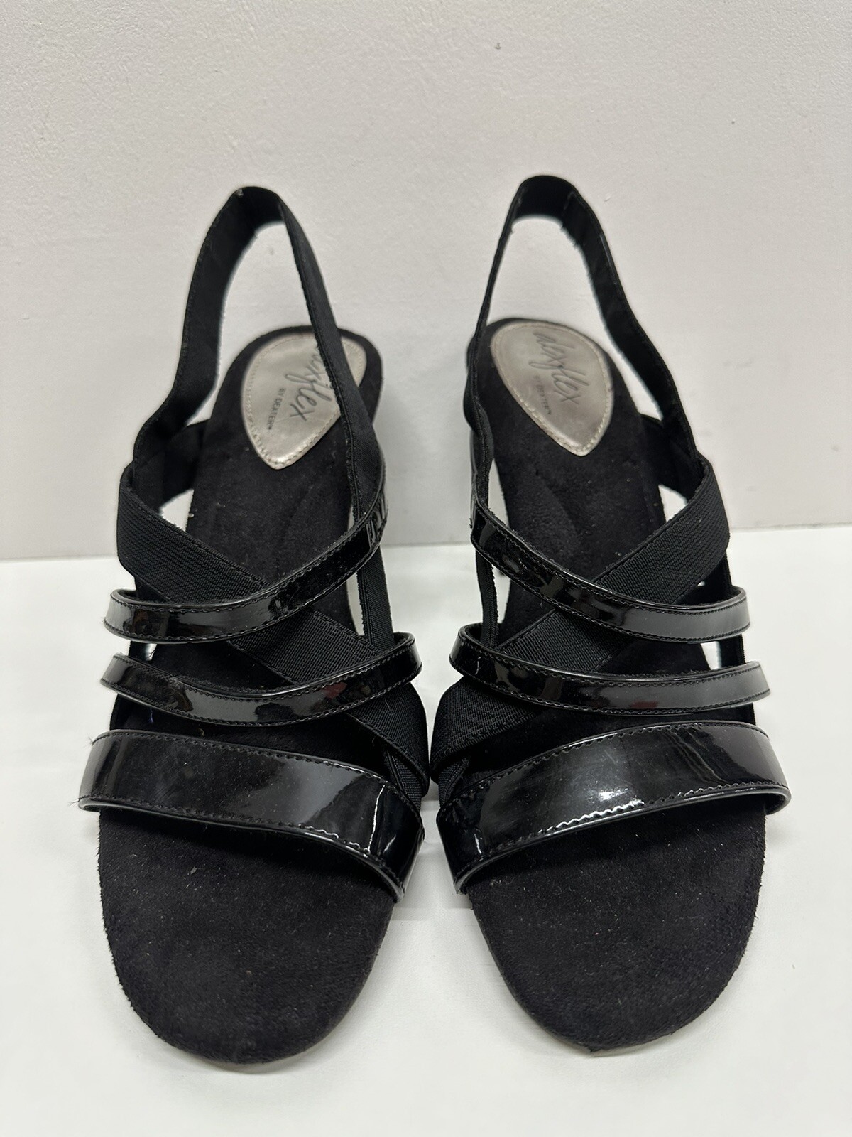 DeFlex Comfort Plus women size 8.5 black high heel slingback sandals