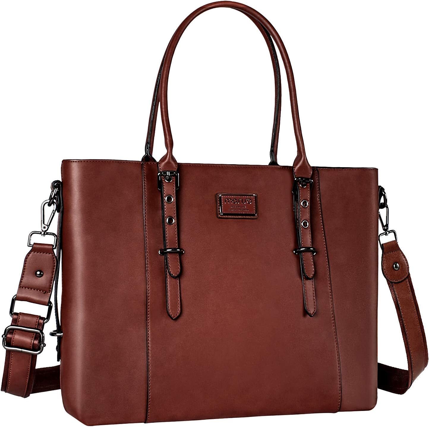 PU Leather Laptop Tote Bag 13.3 15 16 17 17.3 inch for Women Messenger Handbag