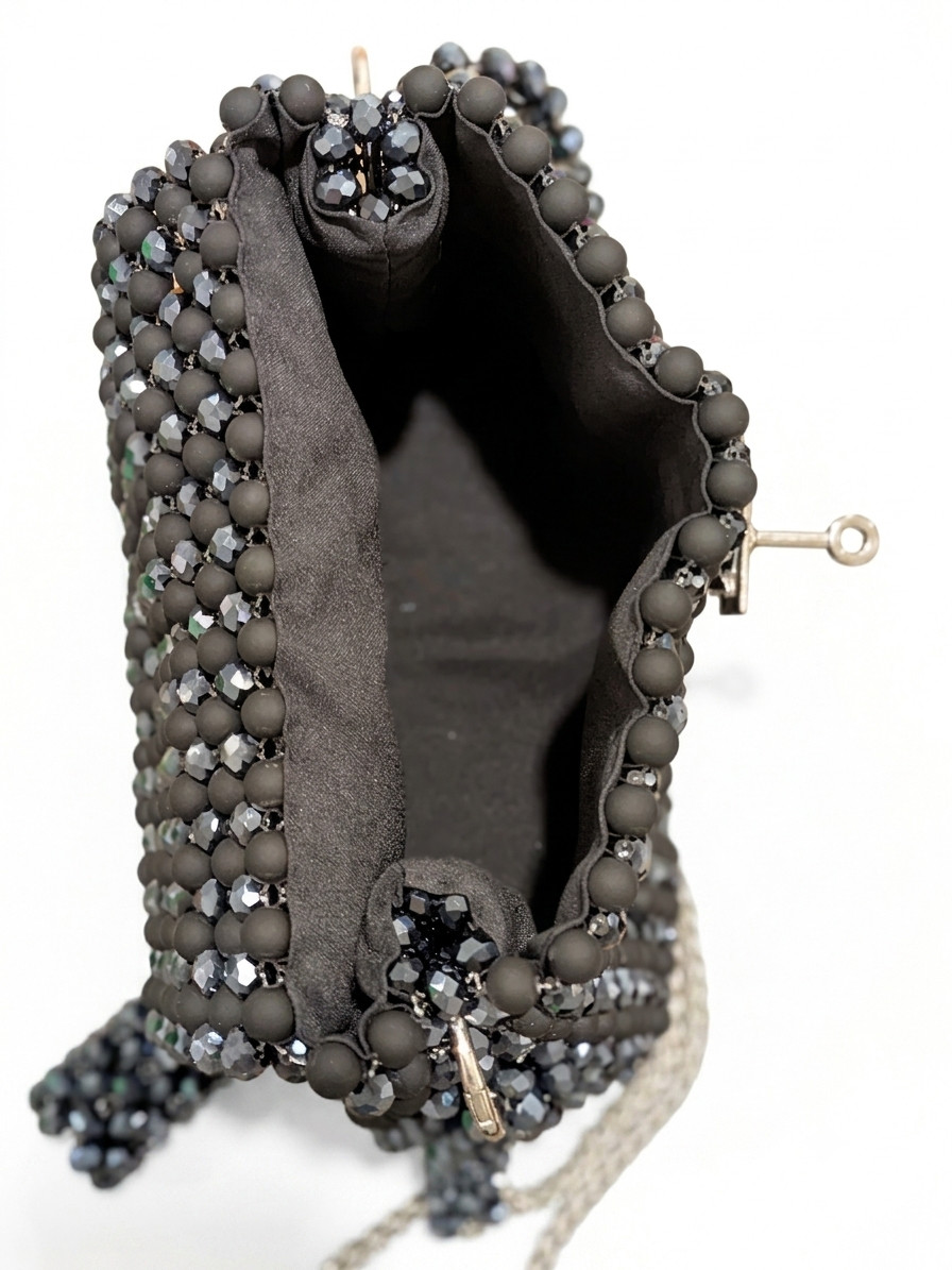 handmade crystal beaded bag