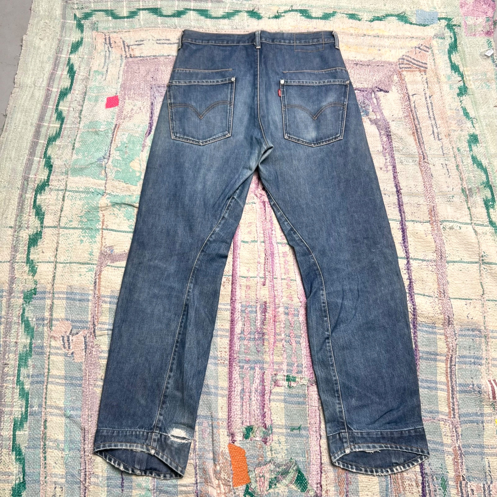 Vintage Levis Engineered Jeans Mens Twisted Button Fly dark Wash Fits 32×32