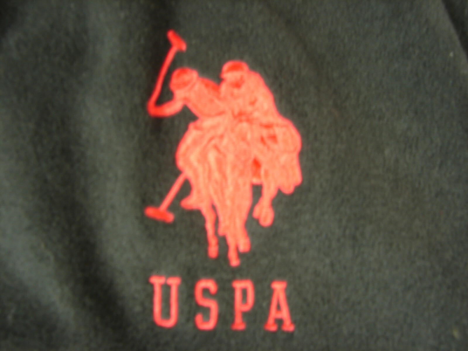 US Polo Association USPA Men’s Full Zip Fleece Jacket-Black w Red Logo Men Sz Lg