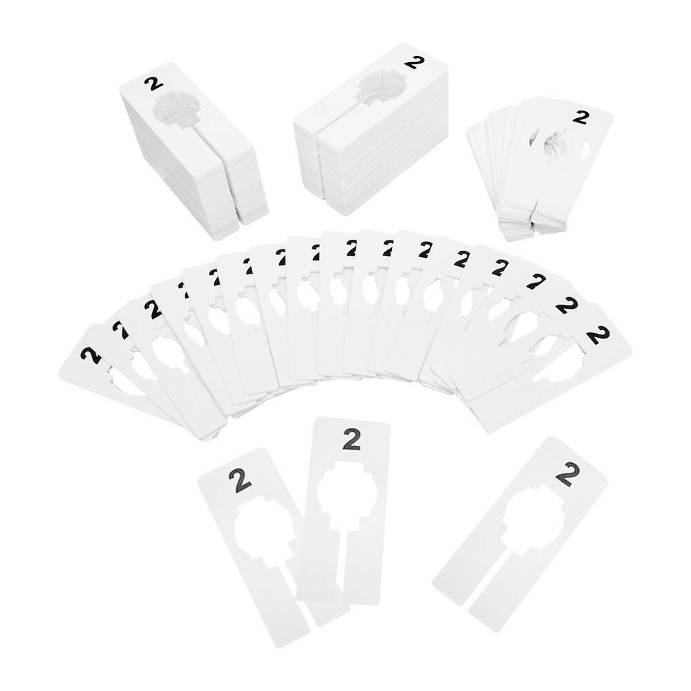 Hangers Retail Clothes Rack Rectangular Plastic Size 2 Dividers 10Pc White 2″x5″