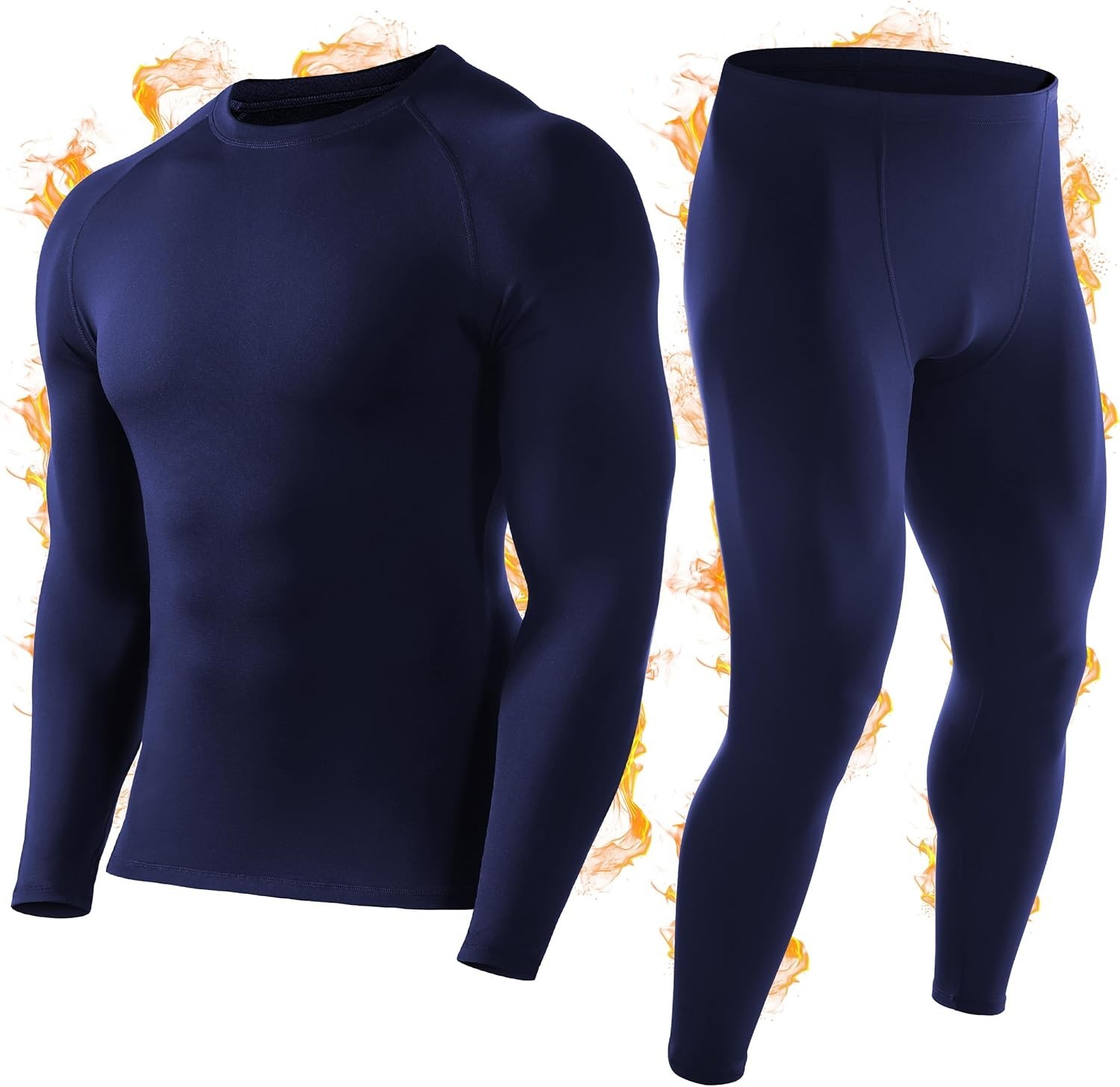 Men Thermal Underwear Set Long Johns Fleece Lined Compression Base Layer Winter