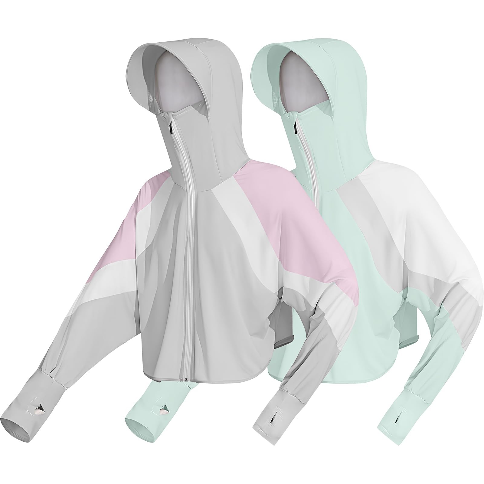 Hercicy 2 Pcs Women’s Sun Protection Jacket Hoodie with UPF 50+ Lightweight F…