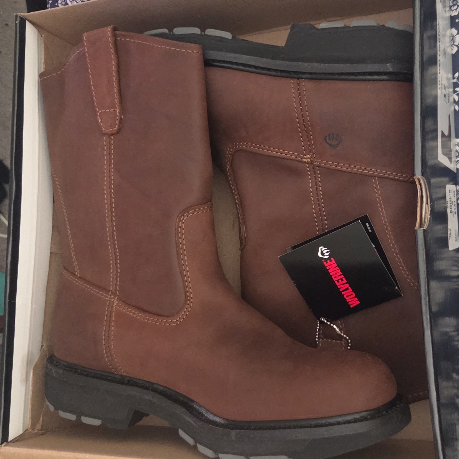 Wolverine Men’s Brown Leather Wellington Boots Pull On US 12 M New in Box