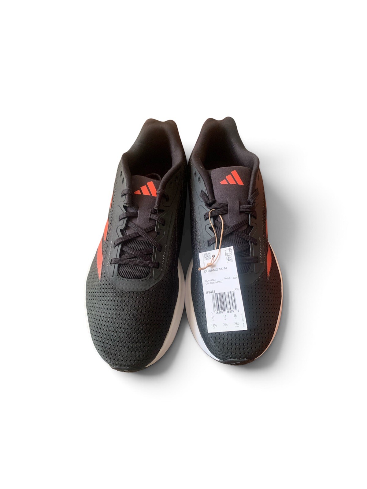adidas Duramo SL Black Solar Red Men’s Sz 11.5 NEW W BOX/Tag
