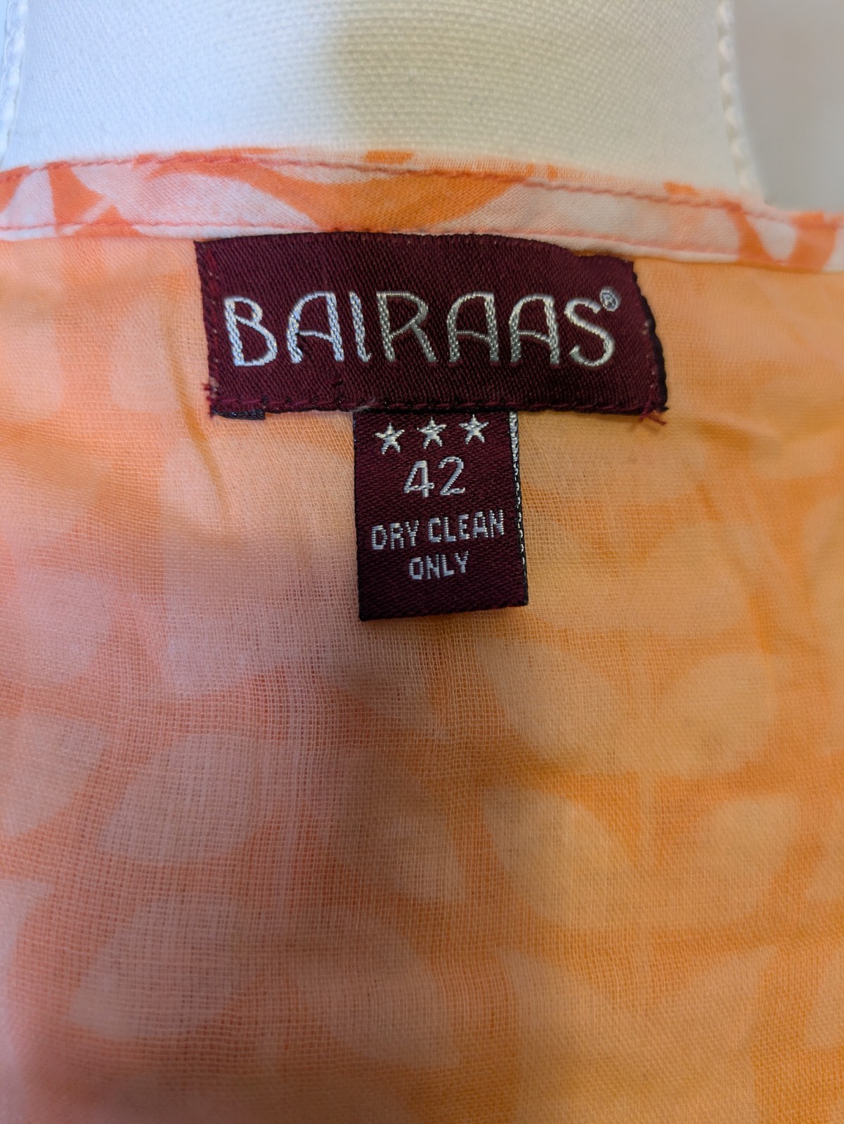 Bairaas Embroidered Boho Dress Size 42 Peach White Tassel Tiered Fringe EUC