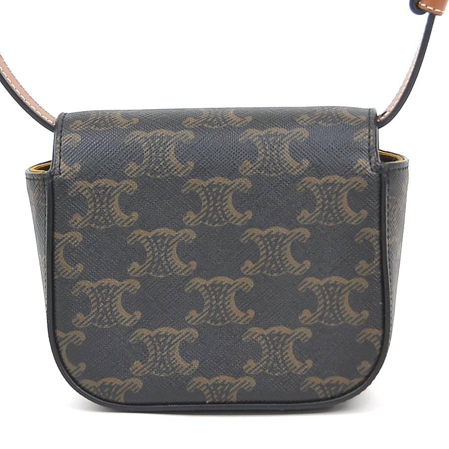 CELINE Bag: Triomphe Mini Claude Brown W11H10D4cm w/dust bag;