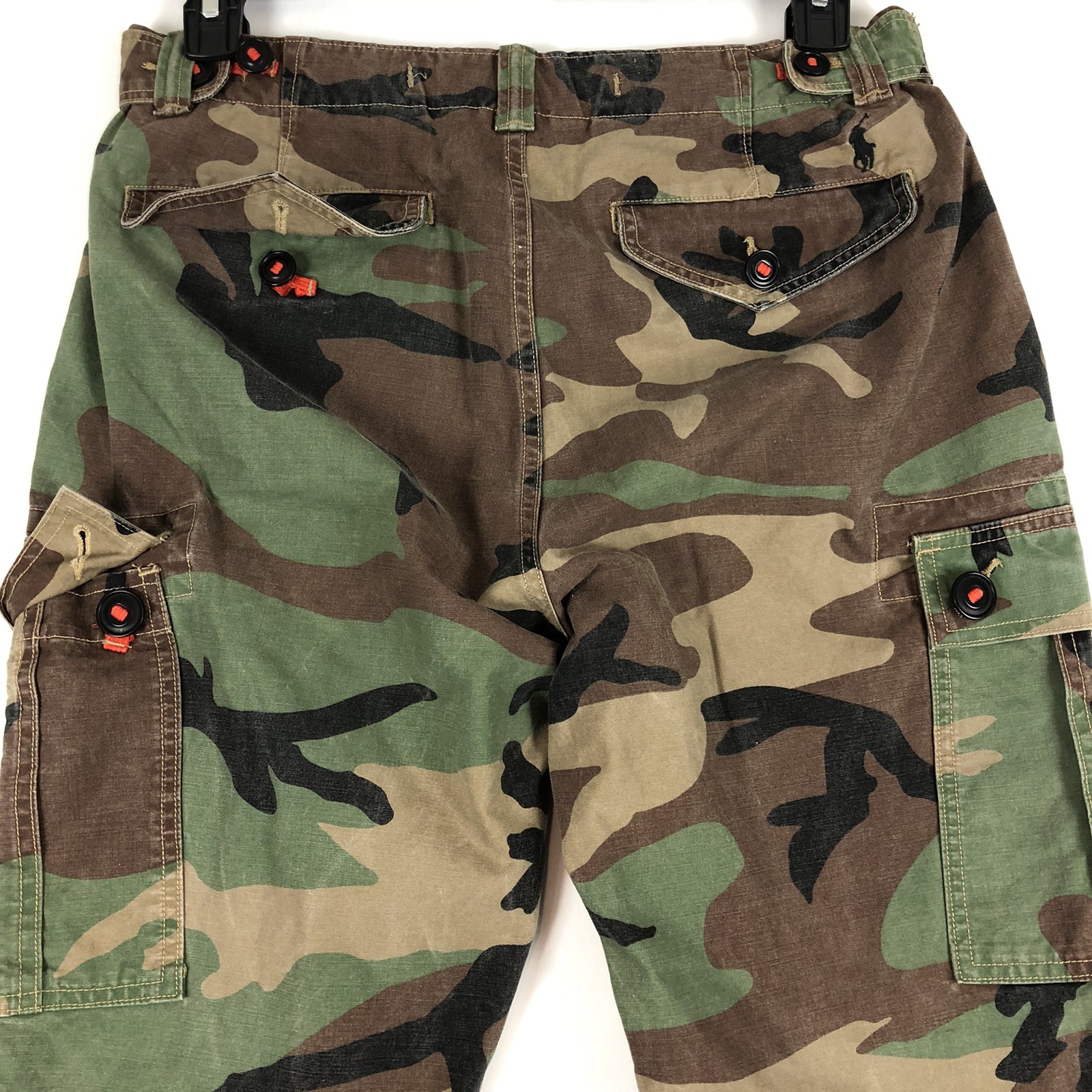 Polo Ralph Lauren Cargo Pants Men 31 x 30 Camo Parachute Utility Contrast Stitch