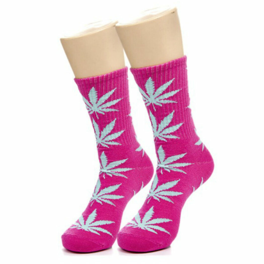 MARIJUANA LEAF SOCKS 44 Colors Medium Size Crew 420 Pot Weed Cotton Stretch NEW