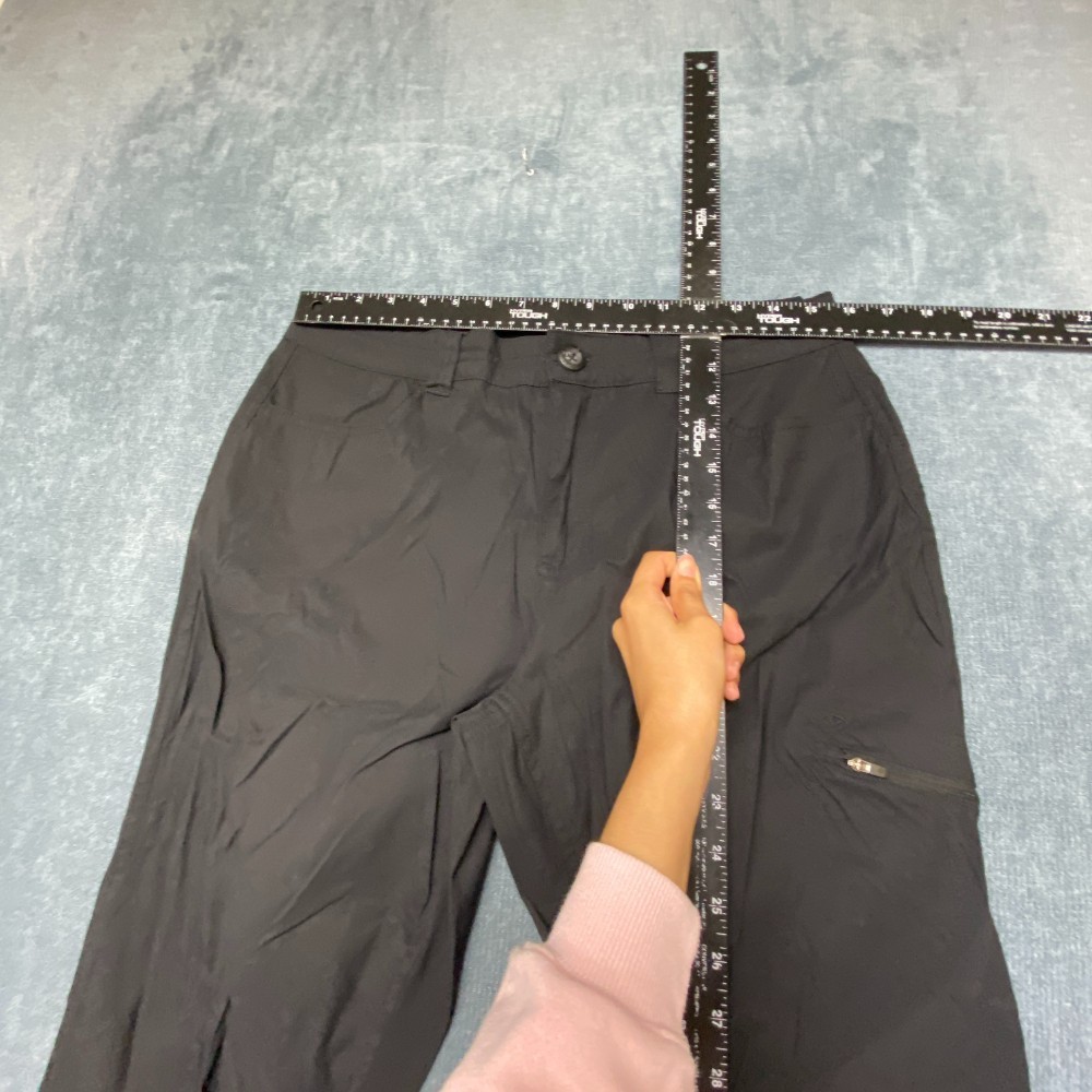 Eddie Bauer Rainier Capri Pants Womens 12 Brown Logo Utility Pockets Mid Rise