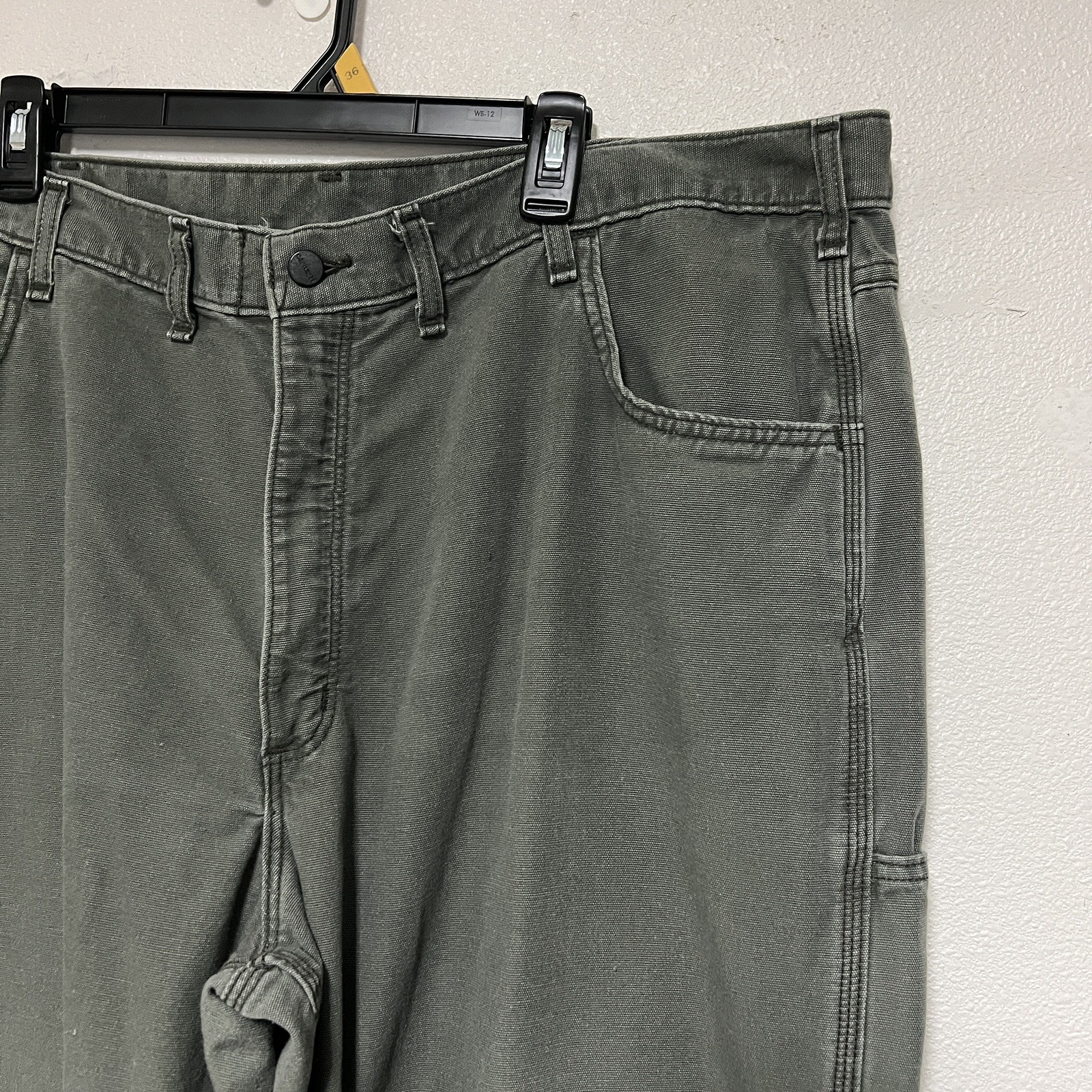 Carhartt FR Midweight Canvas Jean Mens 44×30 Green Pants CAT 2 Loose FRB159-MOS