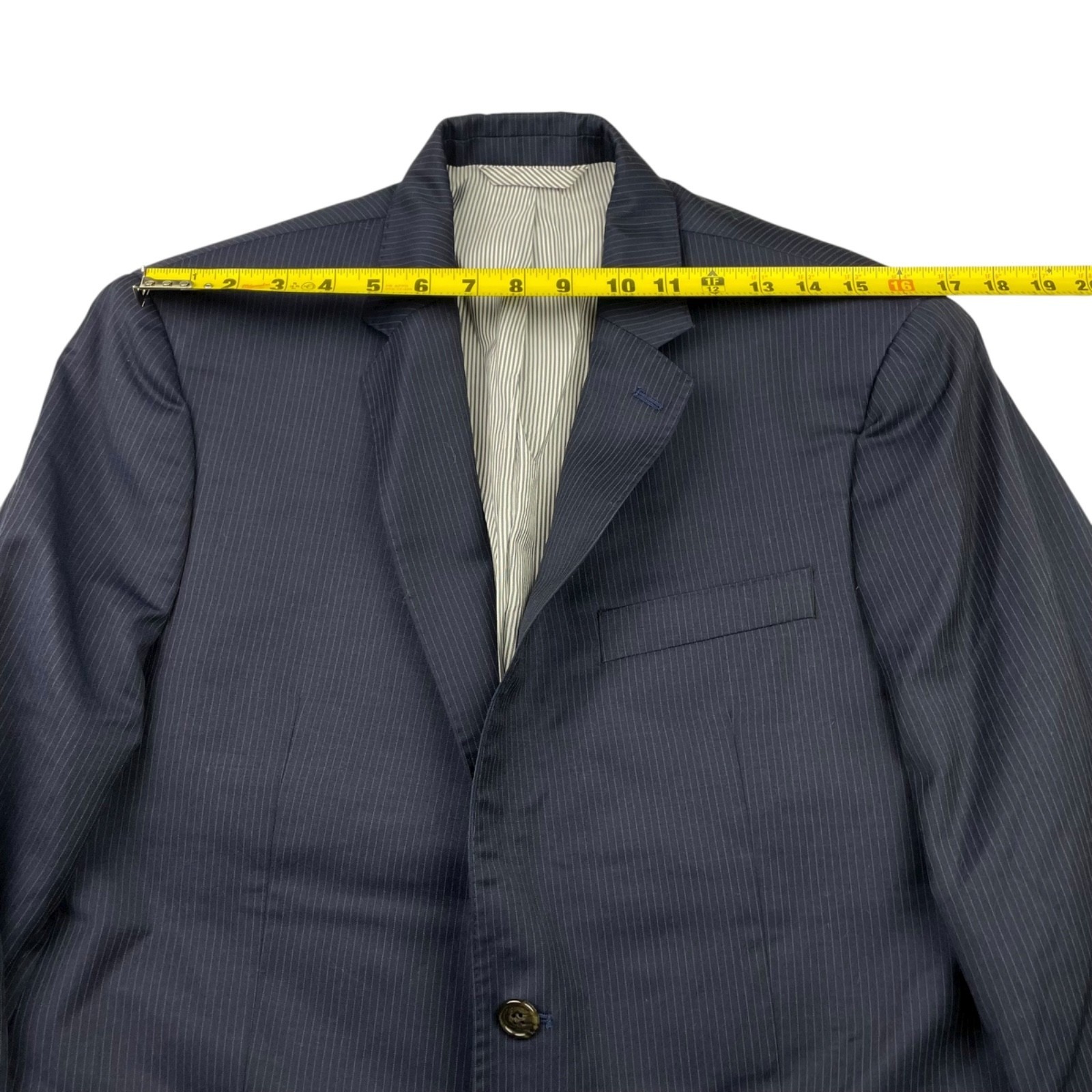 Todd Snyder Men’s Mayfair Fit 100% Wool 2-Button Blazer Navy Blue Stripe • 40R