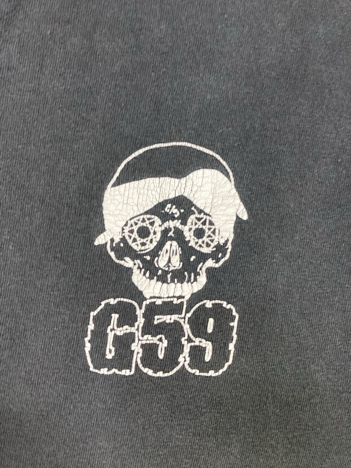 G59 Records Grey Five Nine Skull Graphic T-shirt Men Medium Black Music