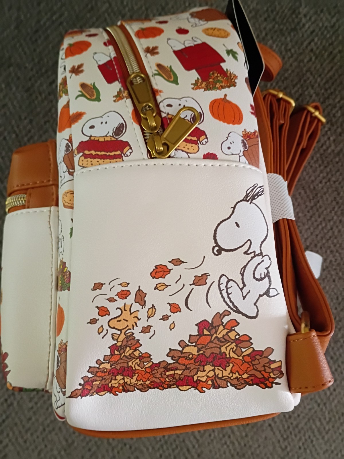 Snoopy Loungefly Peanuts Fall Vegan Leather Mini Backpack New With Tags Cozy