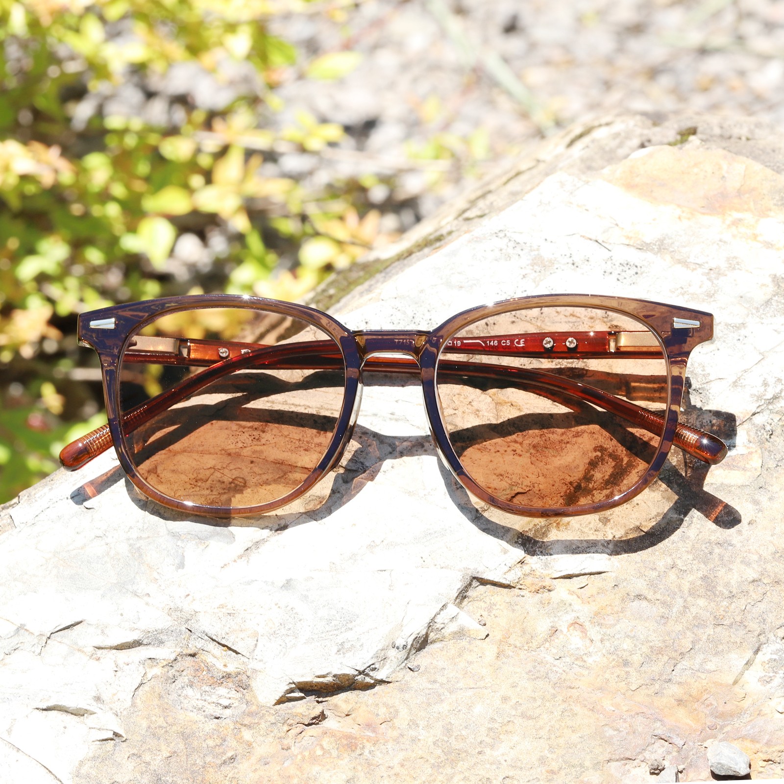 Unisex TR90 Photochromic Brown Single Vision Reading Glasses Outdoor Sunglasses
