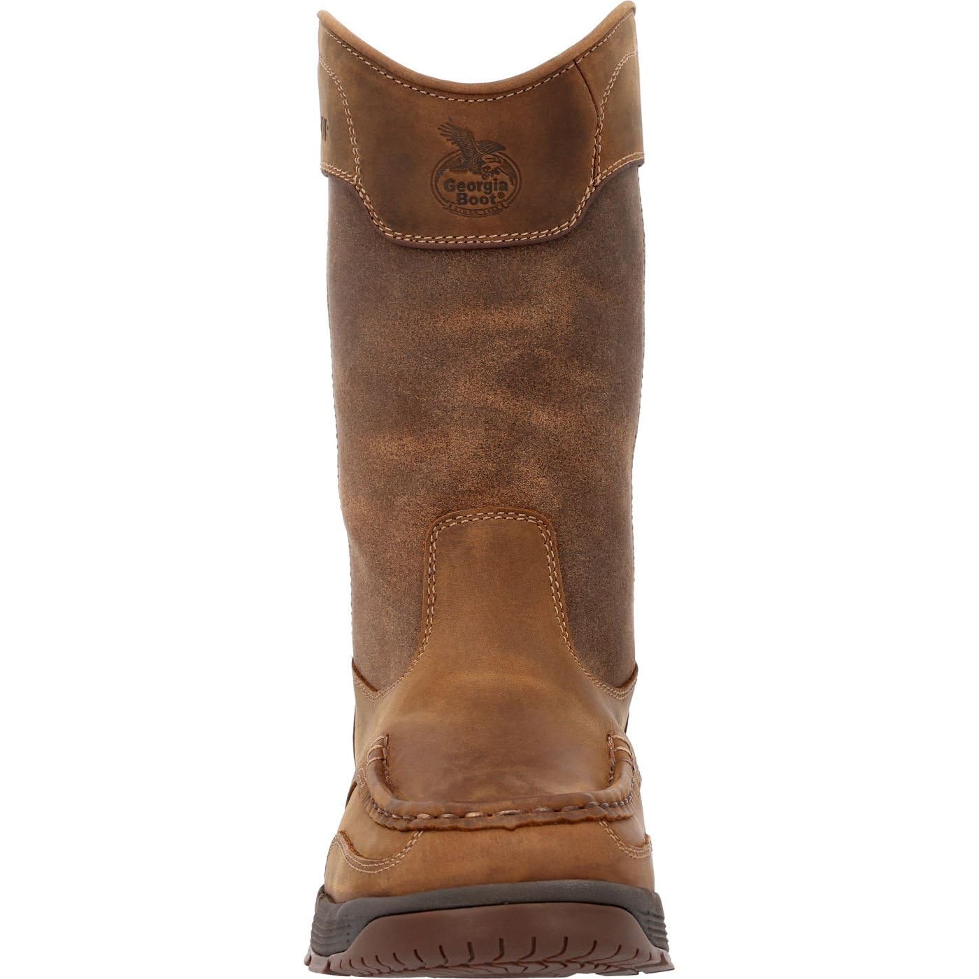 GEORGIA BOOT Men Athens SuperLyte Alloy Toe WP Wellington Boot Brown Size 9.5M