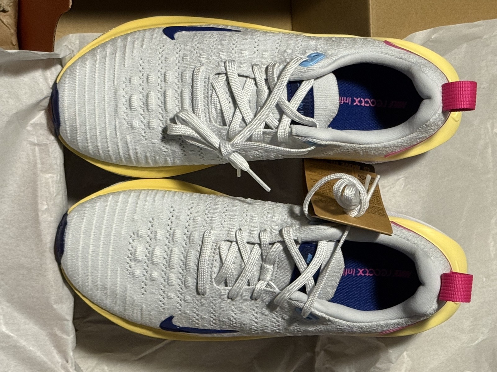 Nike Women’s ReactX Infinity Run 4 Running Shoes Photon Dust Royal Pink SZ 10 US