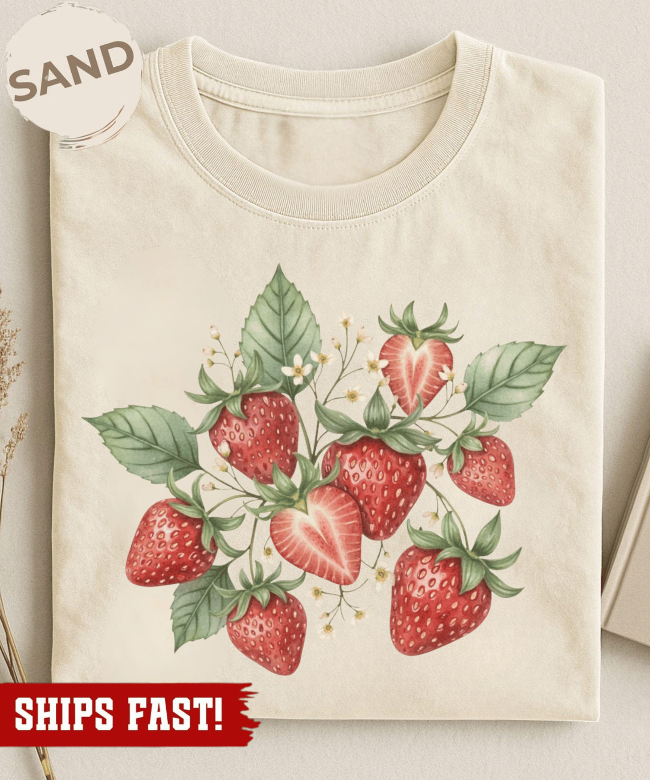 Vintage Strawberry Shirt, Retro Strawberry Plant Botanical Shirt, Cottagecore Be
