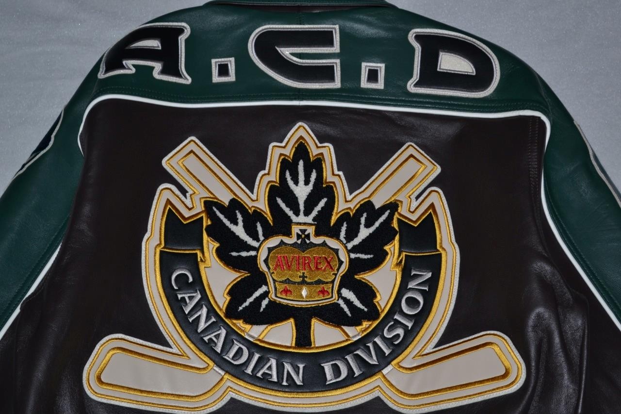AUTHENTIC MENS AVIREX CANADIAN DIVISION JACKET BOMBER GREEN BROWN NEW ALL SIZES