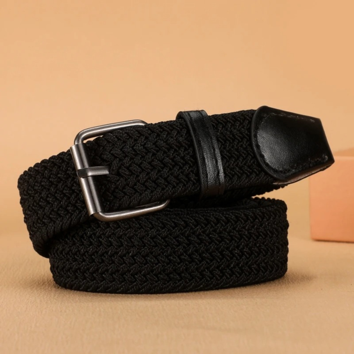 Marshal Wide Men’s Elastic Stretch Belt Gunmetal Buckle Belt Casual Golf
